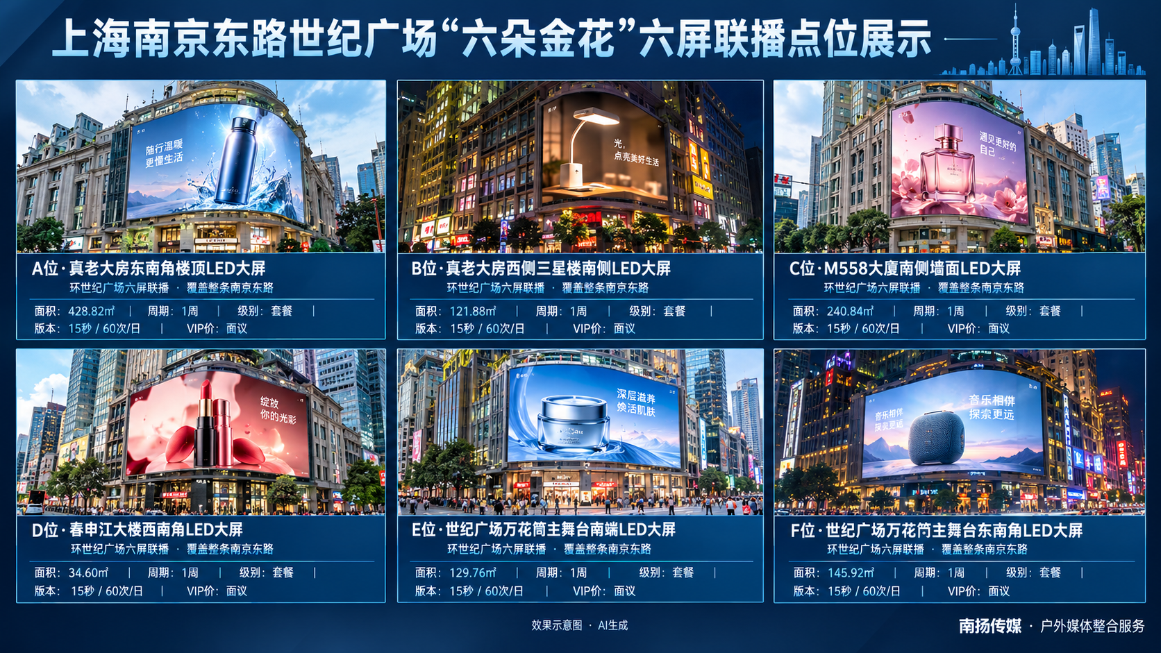 上海南京东路世纪广场六朵金花